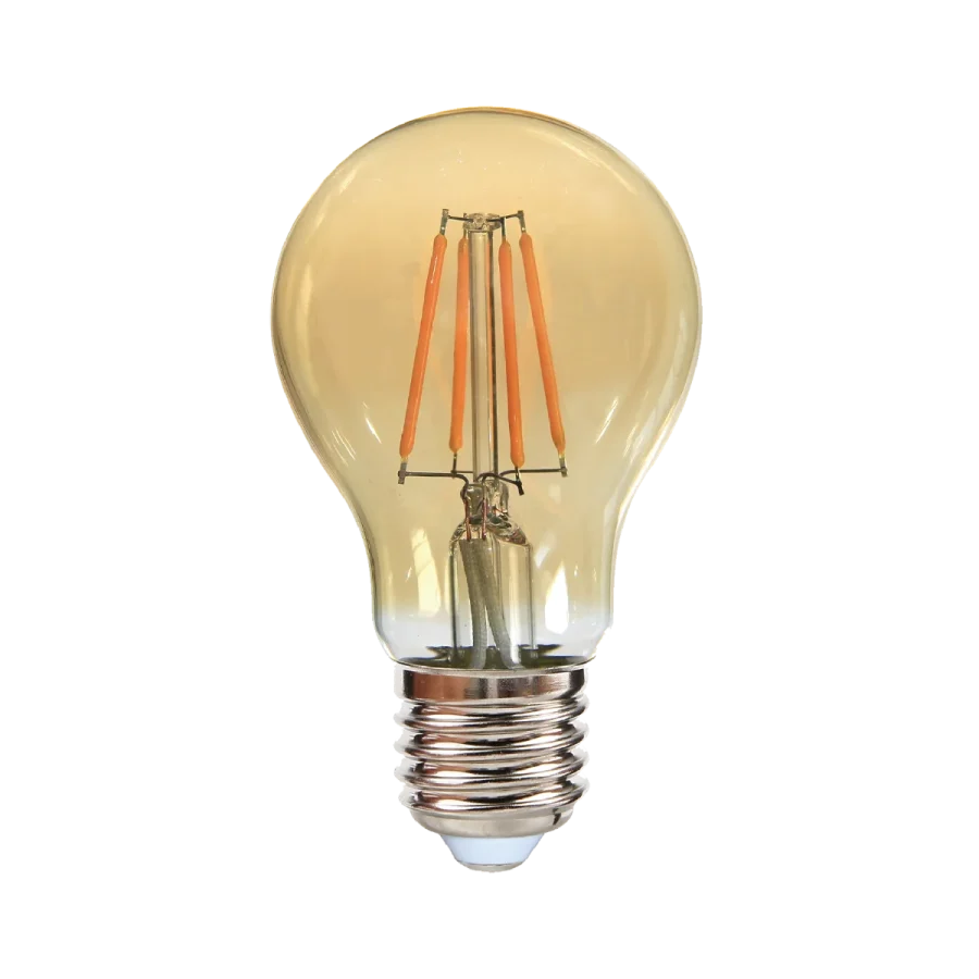 BULBO LED FILAMENTO A60 6W DIMEABLE E27 2700K AMBER GLASS COD.1924