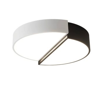 LÁMPARA DECORATIVA DE TECHO CIRCULAR BLANCA Y NEGRA  30W 380*520*90  COD.3268