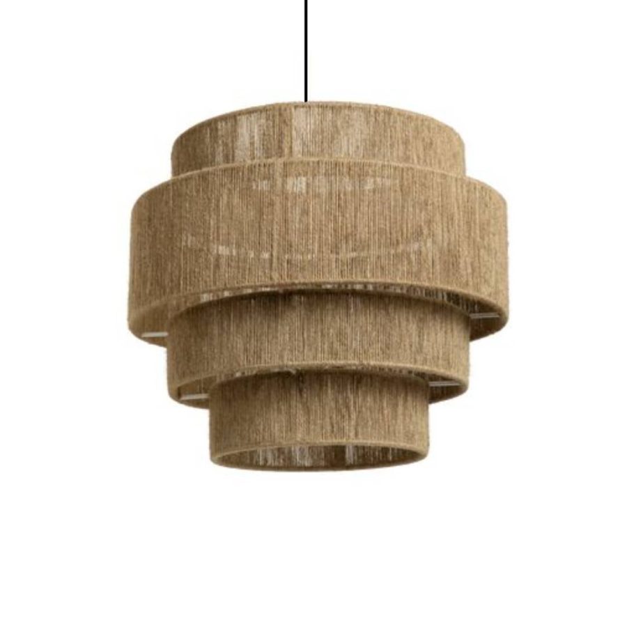 LÁMPARA DECORATIVA RATTAN COLOR NATURAL 4 CAPAS CUERDA  D500*H600 COD.4650