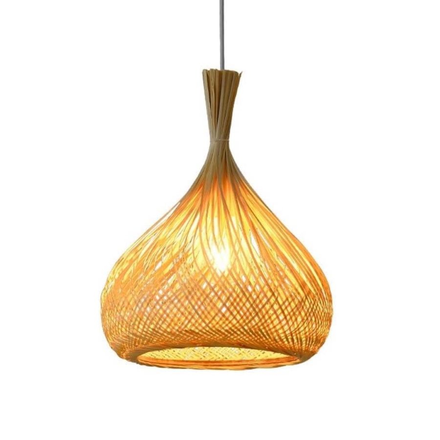 LÀMPARA DECORATIVA DE RATTAN TIPO CEBOLLA COD.4643