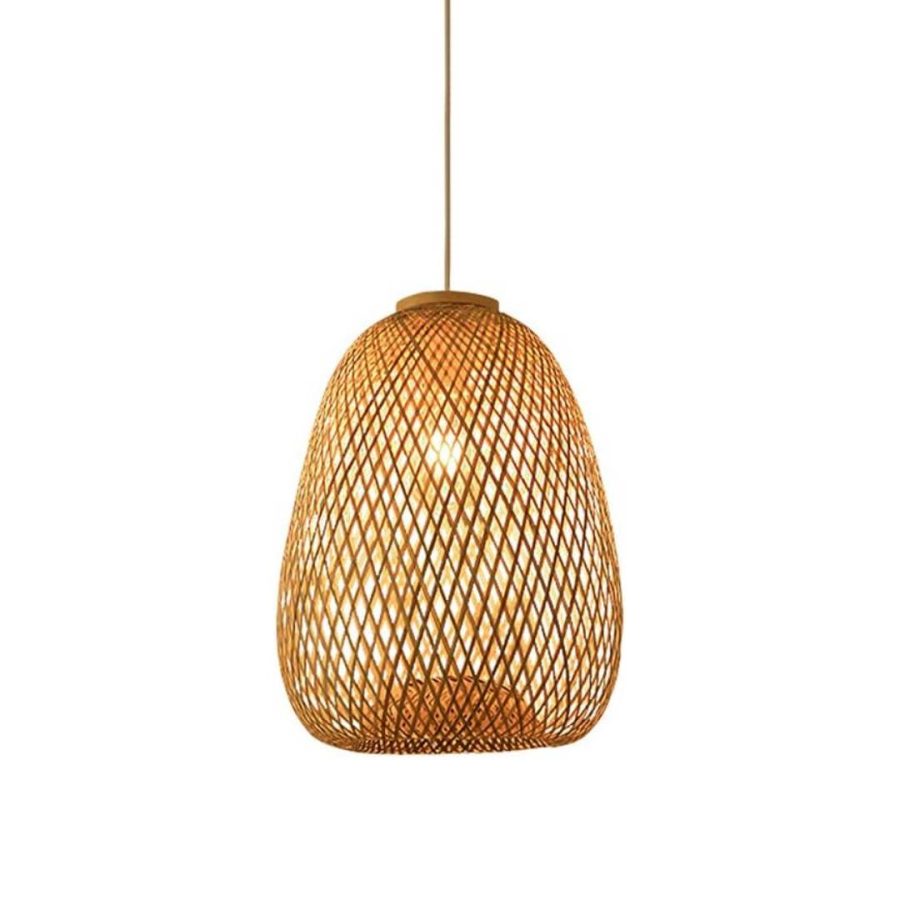 LÁMPARA DECORATIVA DE RATTAN OVALDA D300*H400 E27  COD.4644