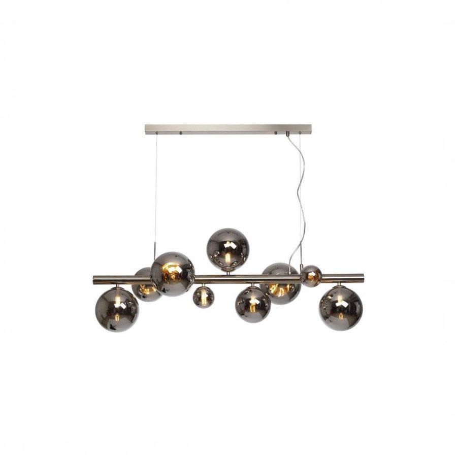 LÁMPARA DECORATIVA 9 GLOBOS BLACKSMOKE Y BRONCE Dia.93*H120cm  COD.4623