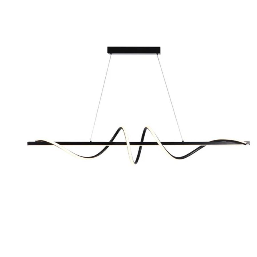 LÁMPARA DECORATIVA BARRA HORIZONTAL NEGRA LED INTEGRADO 60WC COD. 3123