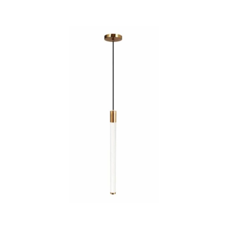 LÁMPARA DECORATIVA TUBULAR  BLANCA CON BRONCE LED INTEGRADO 8W 3000K DI-66 COD. 3125