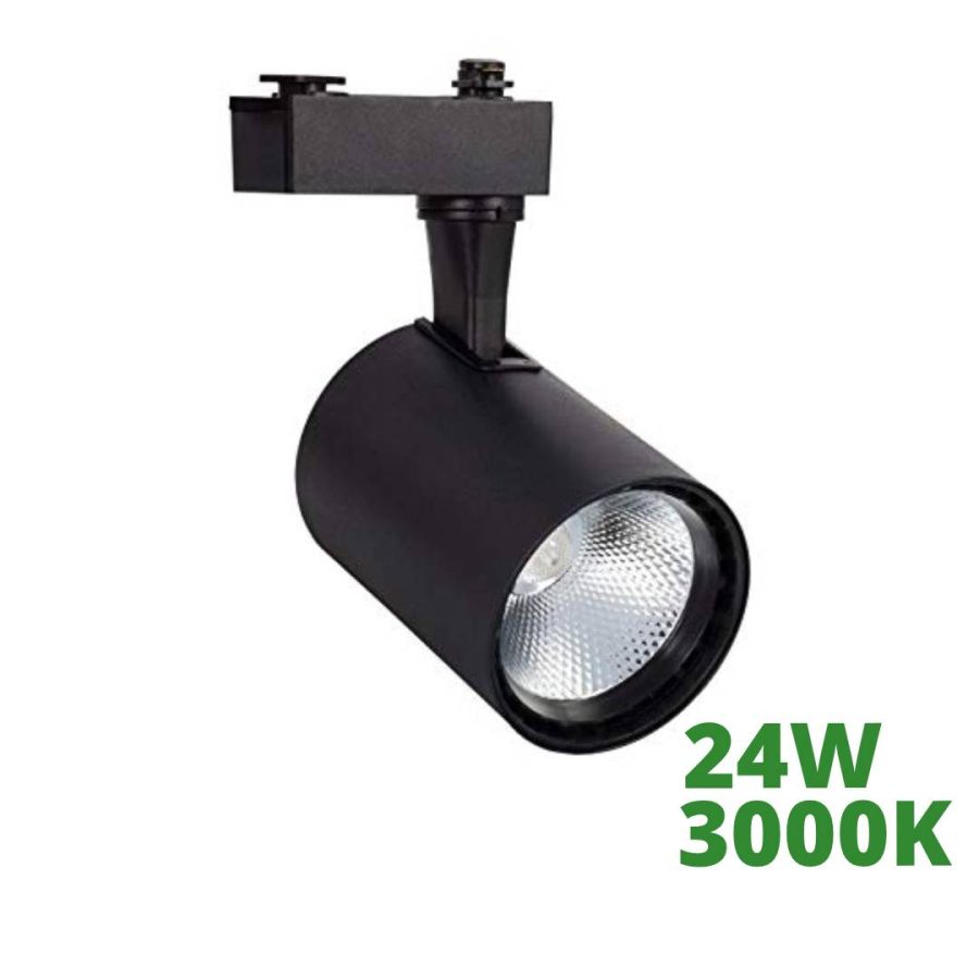 LÁMPARA DE RIEL LED NEGRA AL+PC LDG0621-5 24W  100-240V 3000K COD.2647