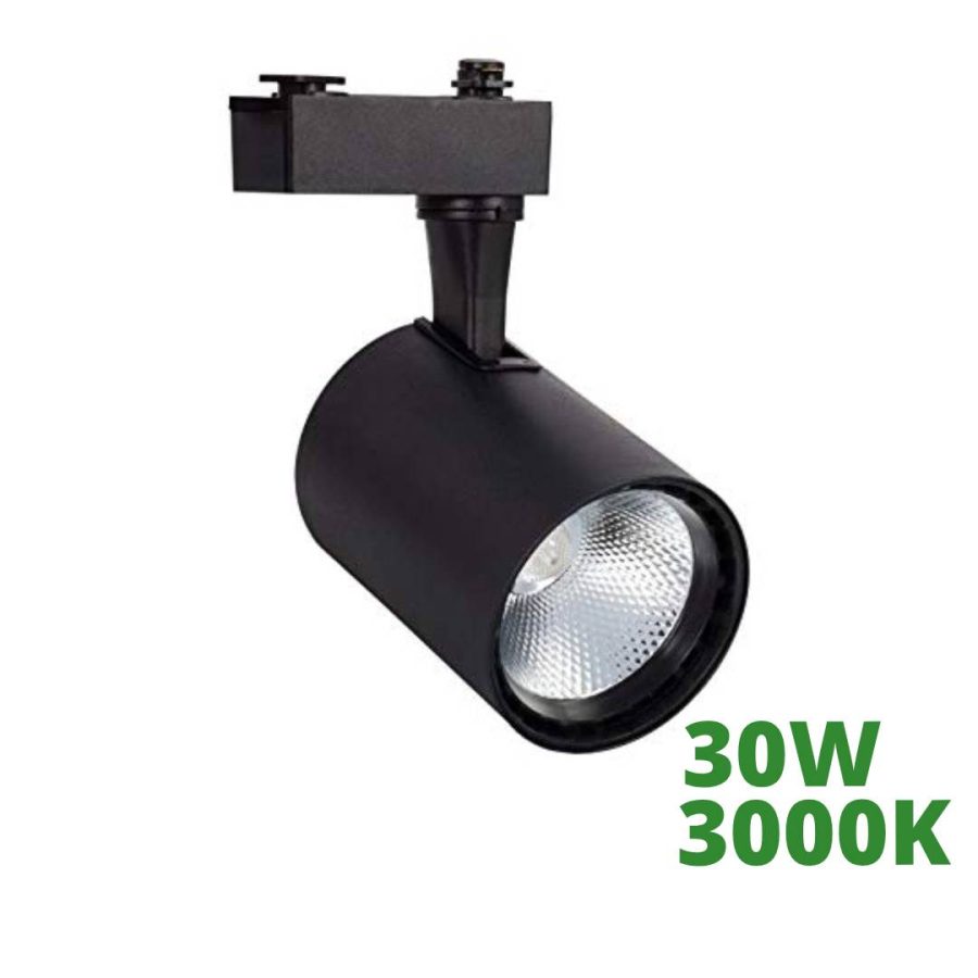 LÁMPARA DE RIEL LED NEGRA AL+PC LDG0621-5 30W 100-240V 3000K  COD.2648