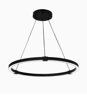 LÁMPARA COLGAR NEGRA ARO NEGRO LED 30W 3000K 50*120CM COD.3421