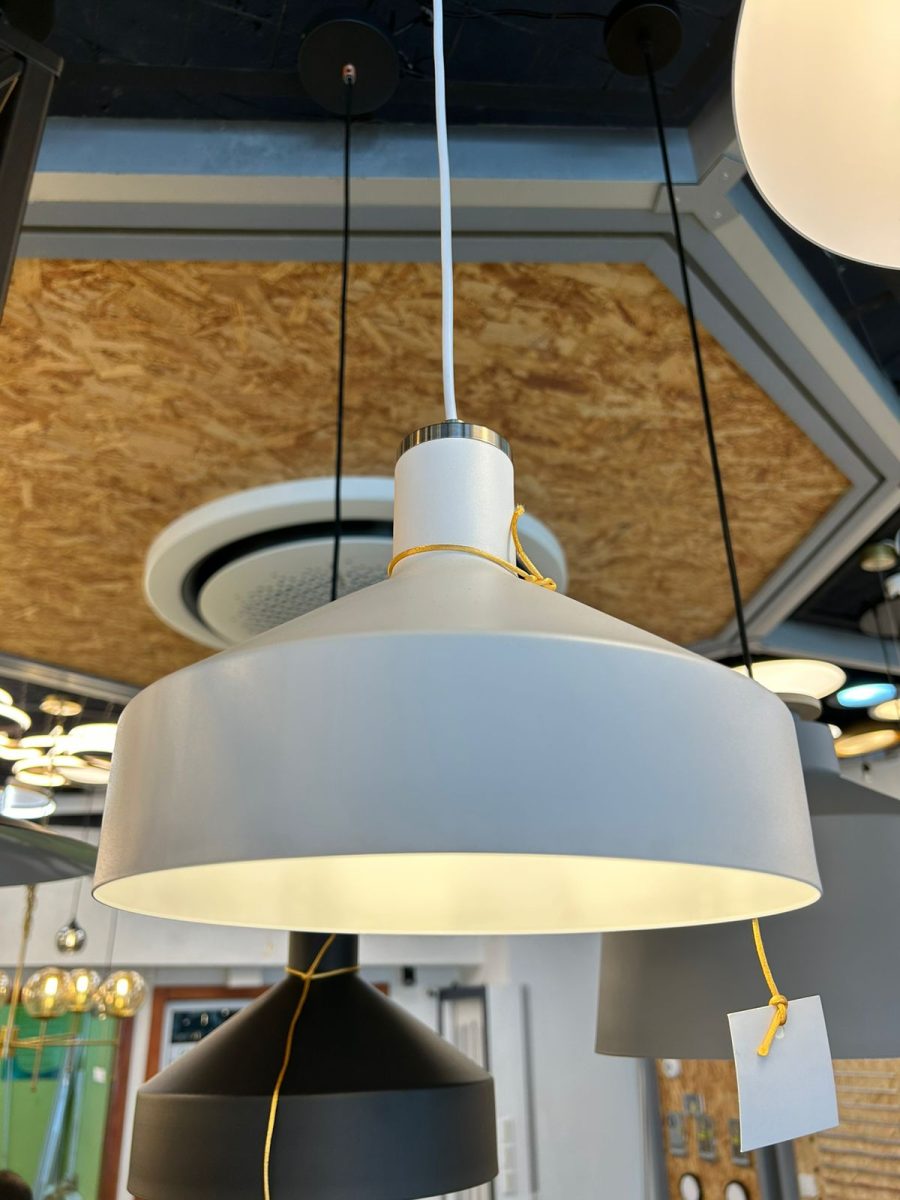 LÁMPARA DECORATIVA COLGAR METAL BLANCO TIPO CAMPANA E27 25CM*124CM COD.3224