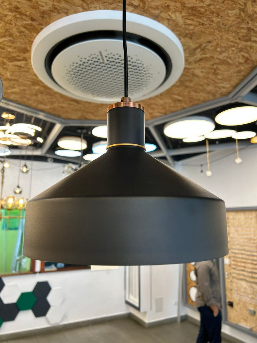 LÁMPARA DECORATIVA COLGAR METAL NEGRO TIPO CAMPANA E27 25CM*124CM  COD.3222