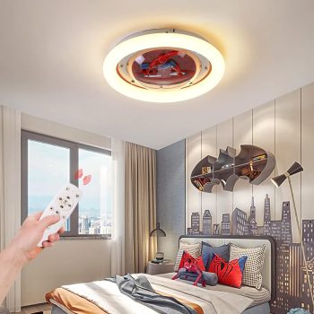 LÁMPARA DECORATIVA DE TECHO CIRC BLANCA + ROJO CENTRO MUÑECO DE SPIDER MAN D40cm COD.4739
