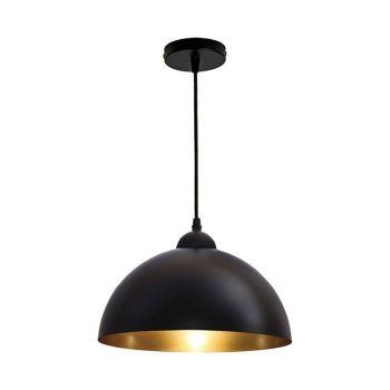 LÁMPARA DECORATIVA COLGAR TIPO CAMPANA CIRCULAR NEGRA E27  D30CM Cod.4800