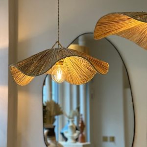 LÁMPARA DECORATIVA RATTAN CAPA FINA  D500 E27  COD.4647