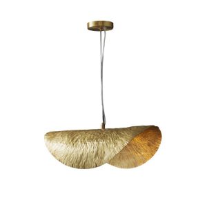 LÁMPARA DECORATIVA SOMBRERO METALICO DORADO E27 COD.4136