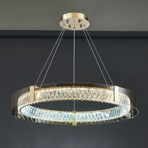 LÁMPARA DECORATIVA ARO CRISTAL ÁMBAR CENTRO 60 CRISTAL COD.3207