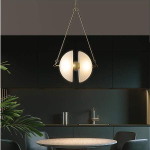 LÁMPARA COLGANTE DEC REDONDA DE BRONCE Dia.30*H120cm 9W 110V 3000K COD.4833