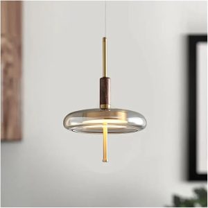 LÁMPARA DECORATIVA 1 CRISTAL APLANADO ÁMBAR COD.4487