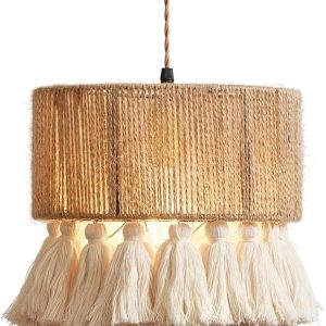 LÁMPARA DECORATIVA COLGANTE CÁÑAMO DE PAPEL "D400*H280  1.2 Meter E27*1  COD.2835