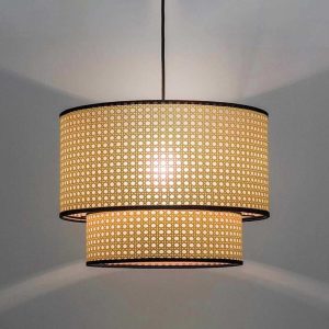 LÁMPARA DEC DE RATTAN DOBLE CAPA COD.3364