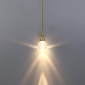 LÁMPARA DECORATIVA COLGAR BRONCE GOTA TRANSPARENTE 110V WW D.10*H33cm COD.4689