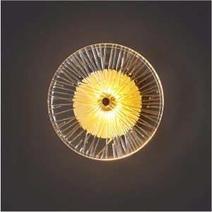 APLIQUE DEC CIRCULAR BRONCE Y AMBAR Dia.30cm AC110V 3000K COD.3888