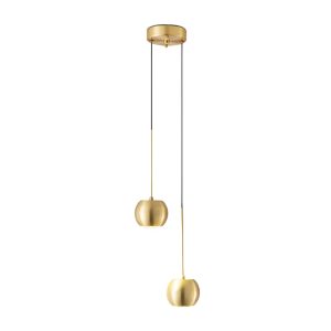 LÁMPARA DECOPRATIVA COLGAR BASE CIRC BRONCE 2 GLOBOS BRONCE DE METAL 110V WW D.15*H120cm COD.4695