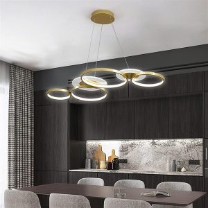 LAMPARA DECORATIVA 4 AROS EN FILAS DIF TAMAÑO 3000K COD.4495