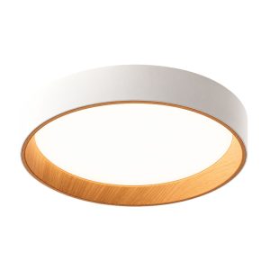LÁMPARA DE TECHO CIR BLANCA INTERIOR MADERA LED INTEGRADO X9139 WH+WD 480*65 39W 3CCT COD.1135