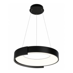 LÁMPARA DECORATIVA COLGANTE CIRCULAR NEGRA INTEGRADA CCT DIA.60*H10cm 48W 110V COD.4633