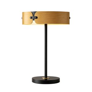LÁMPARA DECORATIVA DE PIE NEGRO/MADERA INTEGRADA H200cm 24W 110V CCT COD.2171