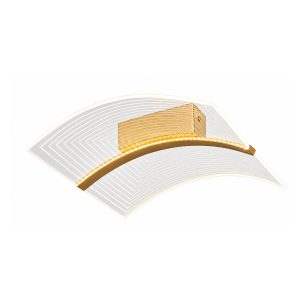 LÁMPARA DE TECHO DORADA CON ACRILICO CCT INTEGRADA L33.5W3.5H9cm 15W 110V COD.4156