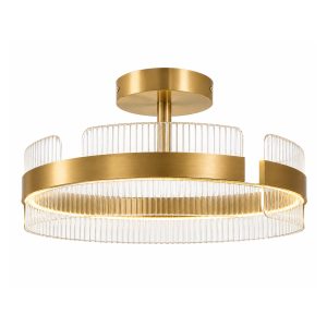 LÁMPARA DE TECHO DORADA C/ACRILICO CCT INTEGRADA DIA.40*H7.5cm 24W 110V COD.4157