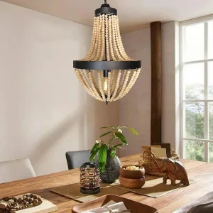 LÁMPARA DEORATIVA COLGANTE ENCADENADA CON PERLAS D400 E27 COD.4953