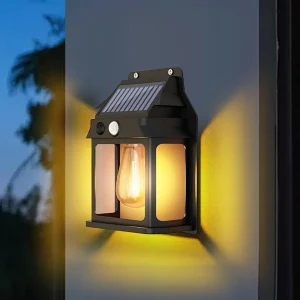 APLIQUE LED SOLAR NEGRO TIPO CASA SOL-02 5W 3000K 17.1*12*5.8 CM COD.4898