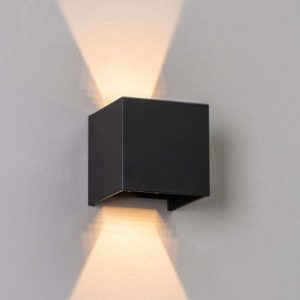 APLIQUE DEC CUBO DOBLE LUZ 5W WW 3000K NEGRO COD. 1506