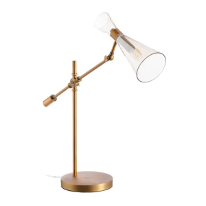 LÁMPARA DECORATIVA DE MESA DORADA  CONO CLEAR COD.3772