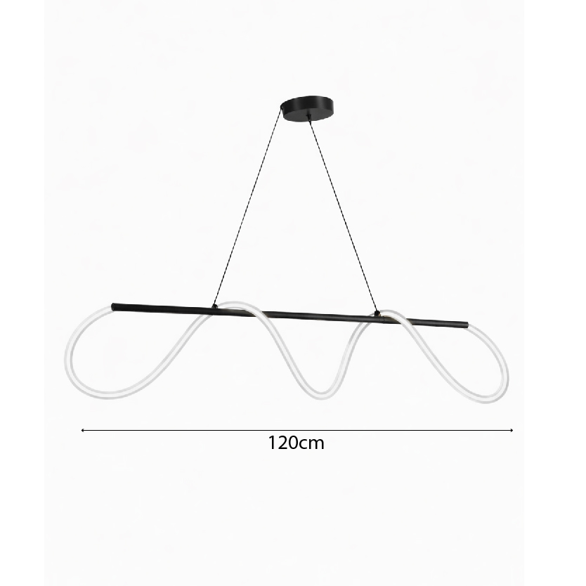 LÁMPARA DECORATIVA COLGAR BARRA NEGRA NEON LED INTEGRADO CCT DI-488-Z 1200X1200mm COD.4053 - Imagen 3