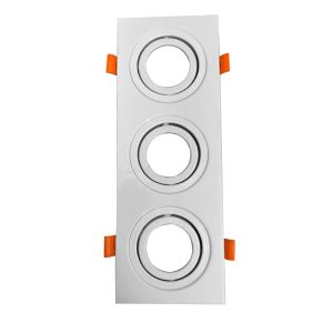 BASE PARA DICROICA blanca TRIPLE RECTANGULAR  Cod.2788