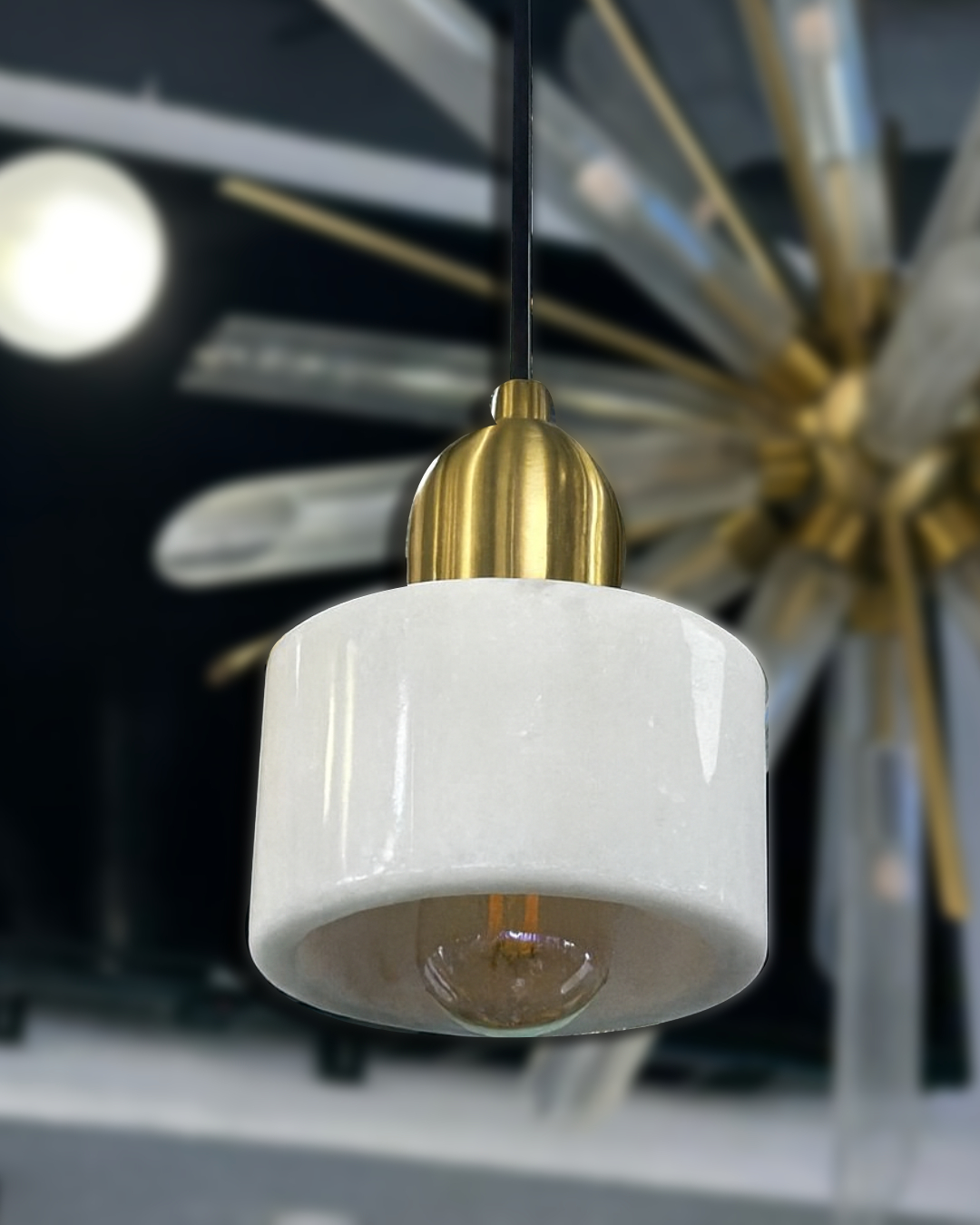 LÁMPARA DECORATIVA METAL DORADO Y MÁRMOL COD.3958 - Imagen 3