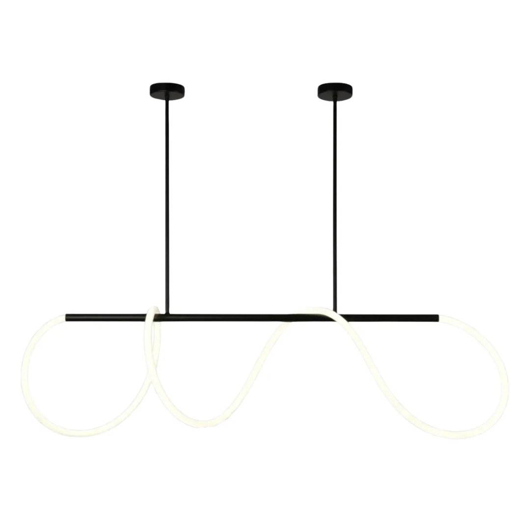 LÁMPARA DECORATIVA COLGAR BARRA NEGRA NEON LED INTEGRADO CCT DI-488-Z 1200X1200mm COD.4053
