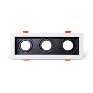 BASE PARA DICROICA BLANCA Y NEGRA TRIPLE RECTANGULAR PROFUNDA COD.2790