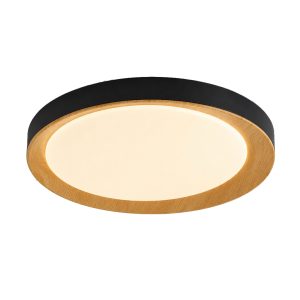 LÁMPARA DE TECHO CIRC BORDE NEGRO Y MADERA X0535-500 500*65 39W 3CCT COD.1151