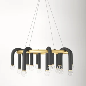 LÁMPARA DECORATIVA 12 BRAZOS CURVEADOS NEGROS E27 COD.4625