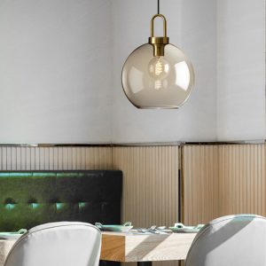 LÁMPARA DECORATIVA CRISTAL REDONDO AMBAR E27 COD. 4454