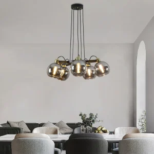 LÁMPARA DECORATIVA 6 GLOBOS BLACKSMOKE COD.4548