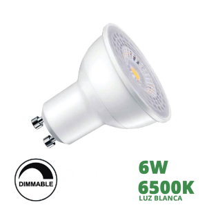 Bombillo Led Dicroica IT 6W DIMMEABLE / GU10 LUZ BLANCA 6500k (ojo de buey) cod. 2201