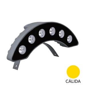Wall Washer 6W LUZ CALIDA En Media Luna Para Troncos De Arboles