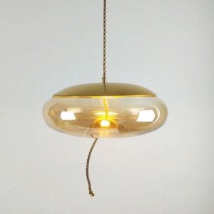 Lámpara decorativa ambar cable soga COD3619