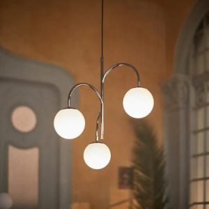 LÁMPARA DECORATIVA 3 BRAZOS Y 3 GLOBOS FROST COD.4558