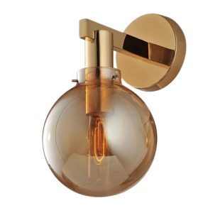 APLIQUE DECORATIVO DORADO GLOBO ÁMBAR GLASS COD.3568
