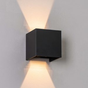 Aplique De Pared NEGRO CUADRADO LUZ REGULABLE COD. 2812